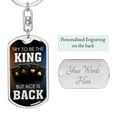 thumbnail image 2 of Try To Be King Gold Keychain Dog Tag Stainless Steel or 18k Gold, 2 of 8