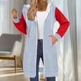 thumbnail image 2 of Kezqiaxn Zip Up Sweatshirt Women Fashion Color Block Long Sleeve Casual Long Jacket with Pockets Fall Winter Womens Sweatshirts, 2 of 4