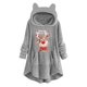 thumbnail image 1 of Top de abrigo de felpa con capucha y manga larga con botones de felpa y orejas de gato con estampado informal para mujer Pompotops gfhjh24392, 1 of 4