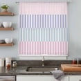 thumbnail image 5 of Colorful Stripe Sheer Curtains 96 Inches Long, Modern Pink Purple Blue Vertical Striped Light Filering Curtains, Privacy Drapes Simi Floor to Veiling Curtain for Living Room Bedroom Window Treatment, 5 of 9