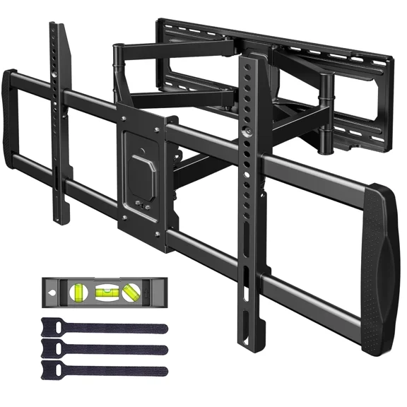 MountFTV Full Motion TV Mount for 42-97" TVs, Max 800x400mm, Holds up to 165 lbs, Fits 16″/18″/24″ Wood Studs, TV Wall Mount Bracket with Dual Articulating Arms, Swivel, Tilt Extension