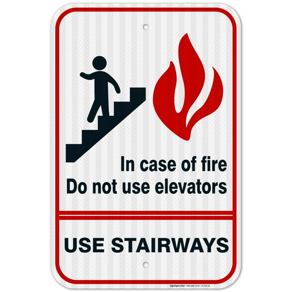 Fire Sign, in Case of Fire Do Not Use Elevators Sign,