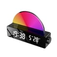 thumbnail image 1 of GROWTH TANK Compact Digital Clock LED Display Indoor Calendar RGB Temperature Meter Desktop Black, 1 of 6