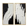 thumbnail image 2 of Designart "Transient Essence Monochrome Abstract Symphony II" Abstract Painting Framed Wall Art Set Of 2 - Modern Black Gallery Wall Frame Set For Home Decor, 2 of 6