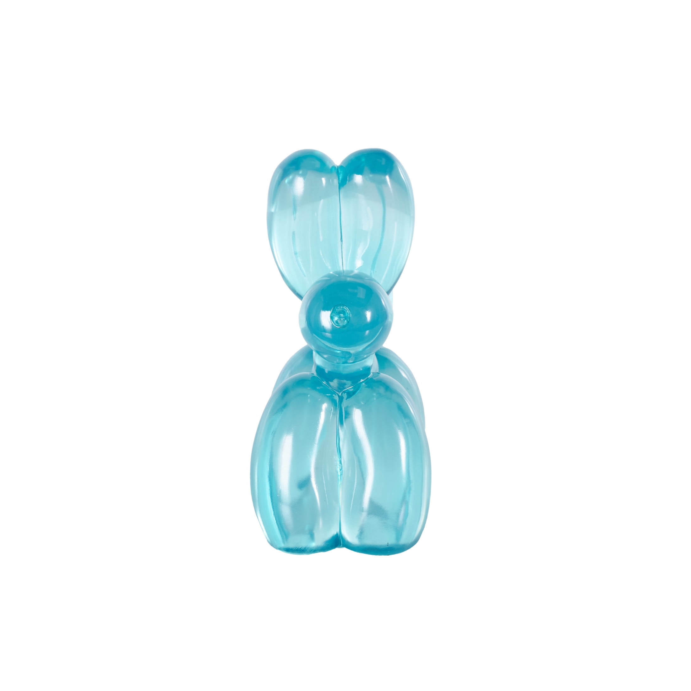 10" x 10" Light Blue Resin Tinted Balloon Dog Sculpture, by DecMode