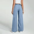 thumbnail image 4 of Women's Wide Leg Jeans High Wasited Elastic Waist Baggy Denim Pants, 4 of 4