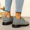 thumbnail image 5 of Wensltd Women Fashion Shoe Solid Color Round Toe Lace Up Chunky Heel Loafers Comfortable Versatile Dress Shoes, 5 of 9