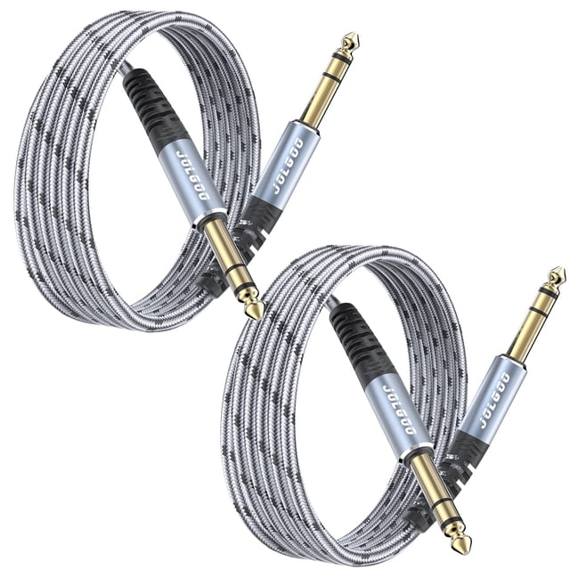 Cable de guitarra JOLGOO TRS de 1/4 pulgadas, paquete de 2 m