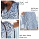 thumbnail image 4 of Vestido de manga corta con escote en V y estampado floral, con cinturón azul y dobladillo con volantes para fiestas en la playa, talla M, 4 of 5
