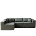 thumbnail image 4 of Green Corduroy Modular Sectional Sofa Set | Suitable for Multiple Rooms, Easy to Move and Combine, 4 of 5