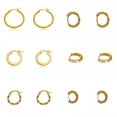 thumbnail image 2 of Gold Plated Earrings for Women, 6 Pairs 14k Gold Plated Hoop Earrings, Hypoallergenic Chunky Jewelry Set Gifts, 2 of 9