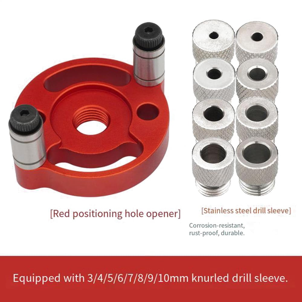 Precision Single Hole Positioning Puncher Versatile Woodworking Tool with 6mm 8mm 10mm Drill Bit Set Adaptive Center Punching Essential for DIY Crafts and Professional Woodworking