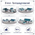 thumbnail image 3 of KIGOTY 7 Piece Outdoor Patio Furniture, Wicker Rattan Outdoor Conversation Set Sectional Sofas for Backyard, Garden, Gray-White Rattan-Peacock Blue, 3 of 7