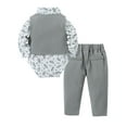 thumbnail image 2 of CARETOO Newborn Boy Clothes Suit 5Pcs Infant Formal Outfit Dress Shirt Bowtie Vest Corsage Pants Set, 2 of 19