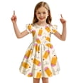 thumbnail image 7 of FYDUU Toddler Baby Girl Back To School Dress Cute Printed Flutter Sleeve Dress Sundress Fashion Summer Dresses for Kids First Day of School Clothes 8-9 Years, 7 of 7