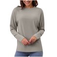 thumbnail image 2 of Neewe Women's Casual Long Sleeve Tops Crew Neck Round Hem Loose T-Shirts Tunic Tops Fall 2025, 2 of 7