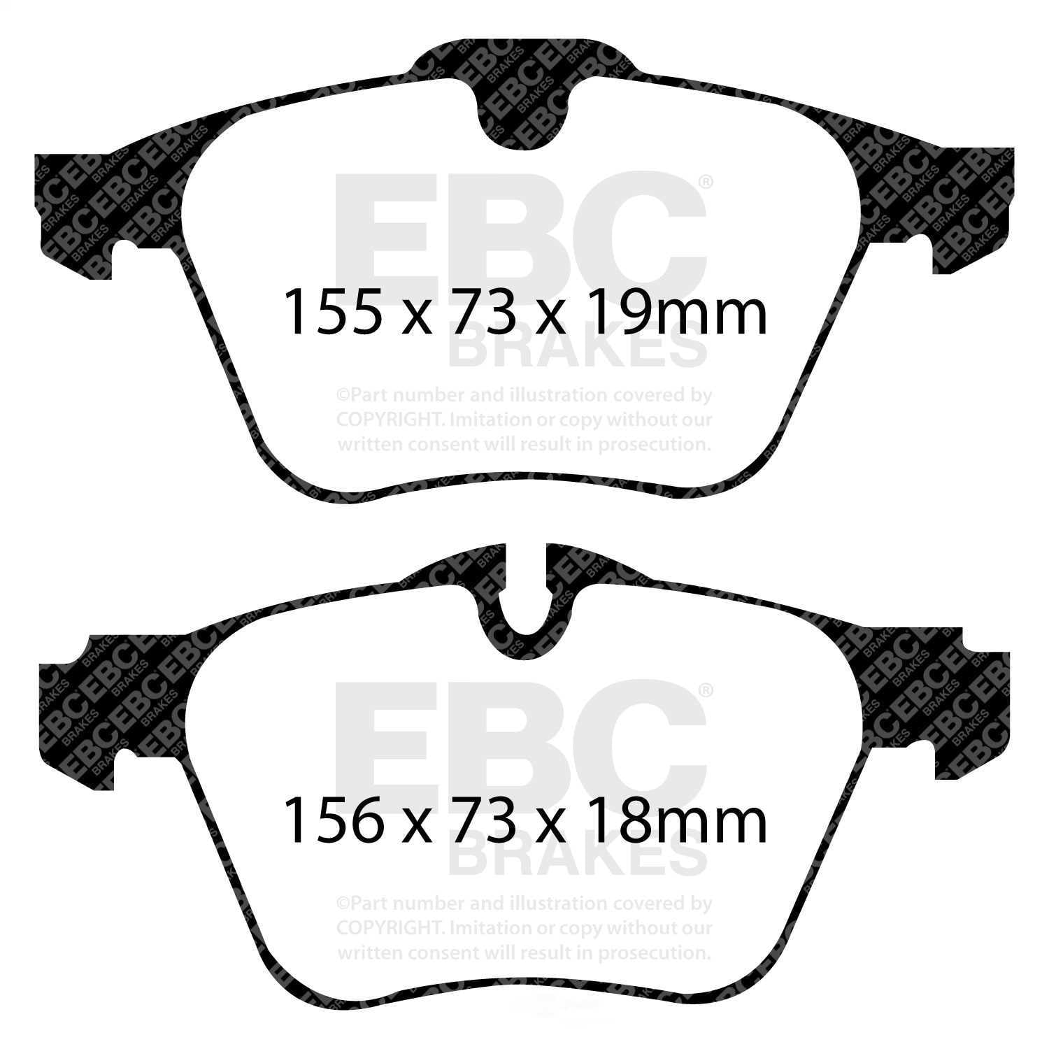 EBC Brakes Yellowstuff 4000 Series Street and Track Brake Pad Set Fits select: 2016-2018 VOLVO S60, 2009-2015 JAGUAR XF