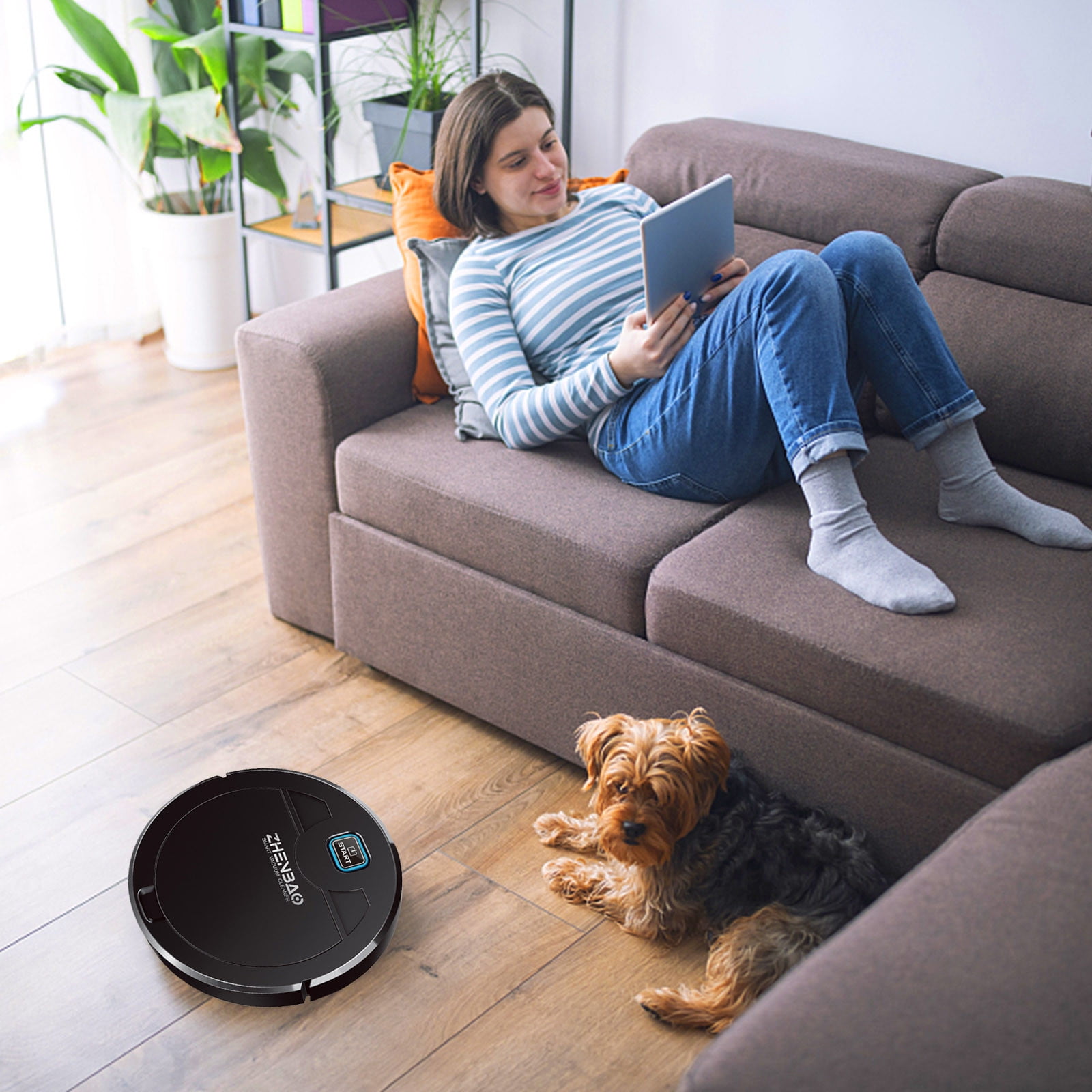 Matoen Robot Vacuums, Automatic Self-Charging Robotic Vacuum, Strong Suction, Quiet Robot Vacuum Cleaners Ideal for Hard Floor, Pet Hair and Low-Pile Carpets