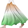 thumbnail image 2 of Maxi Skirts for Women Summer Printed Wrap Skirt Elastic Waist A Line Boho Beach Skirt Flowy Womens Long Skirt Light Green M, 2 of 4