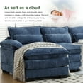 thumbnail image 3 of Villeston Modern U-Shape Sectional Sofa , 4 Seat Lounge Sleeper with Double Chaise for Living Room,Navy, 3 of 8