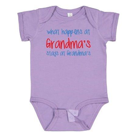 

Inktastic What Happens at Grandma s Gift Baby Boy or Baby Girl Bodysuit