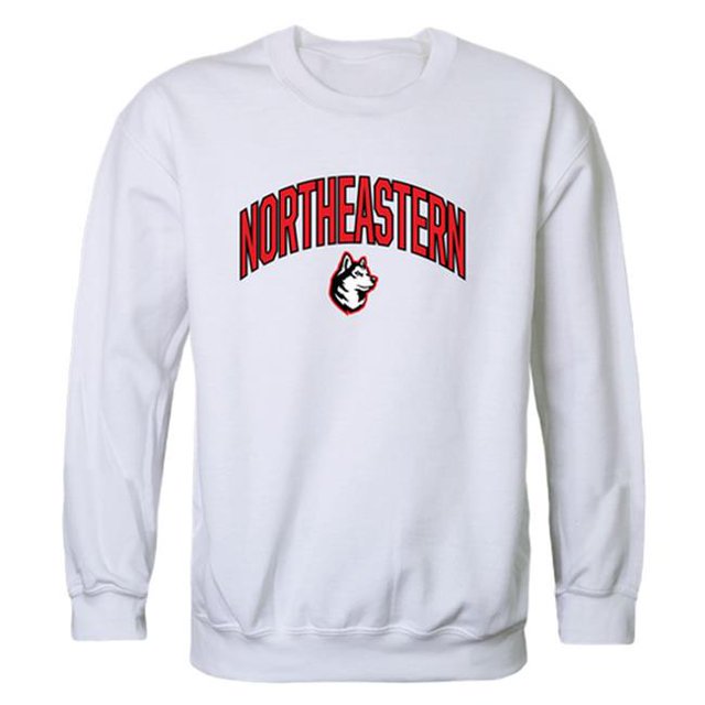 W Republic 541-226-WHT-04 Northeastern University Sweat-Shirt Ras du Cou pour Hommes Campus, Blanc - Extra Large