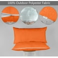 thumbnail image 4 of Vargottam Indoor/Outdoor Polyester Fabric Lumbar Pillow With Insert, All-Weather Waterproof Decorative Throw Pillow for Patio Furniture-Set of 2 - Coral Orange, 4 of 7
