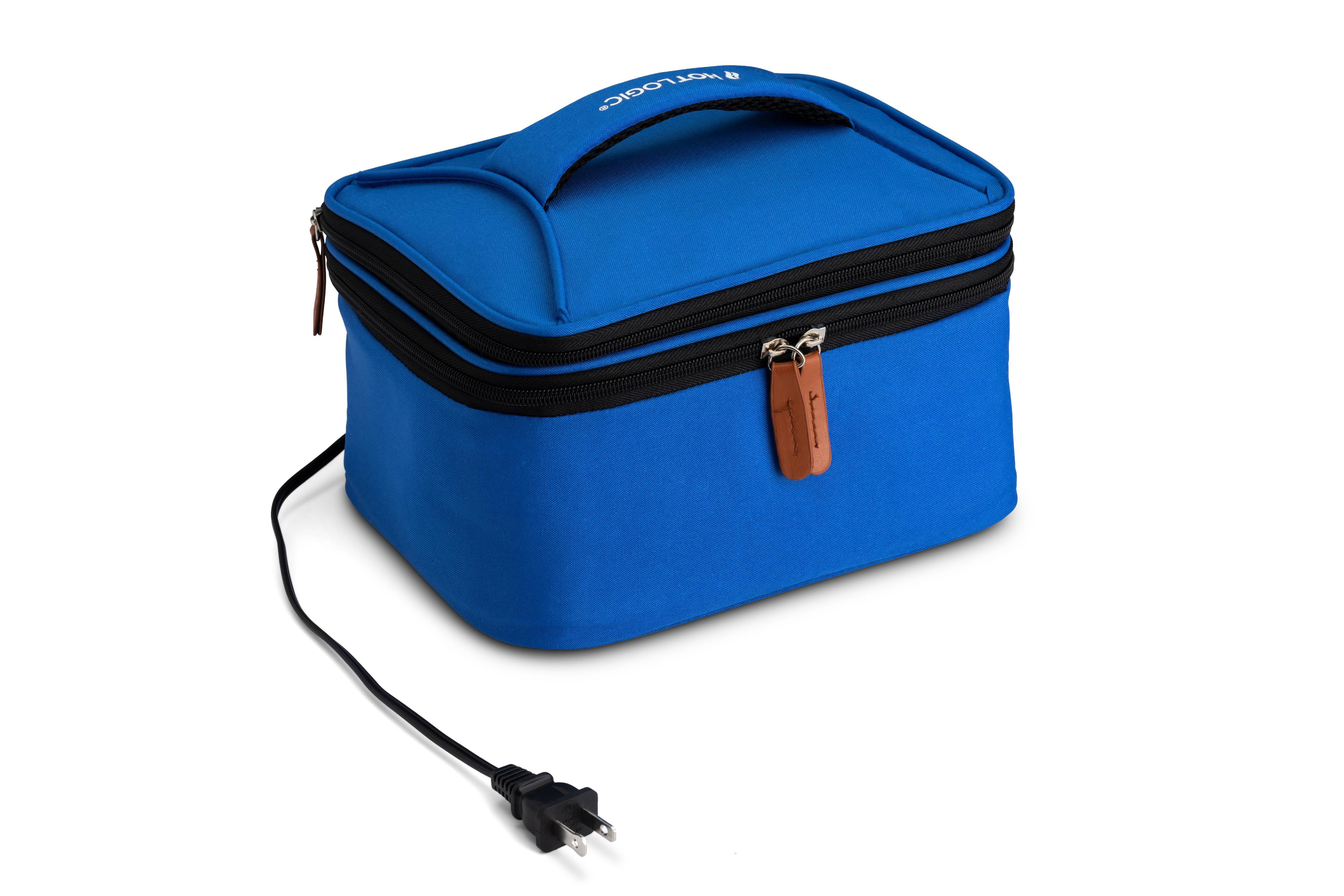 HOTLOGIC Food Warming Tote, Lunch Bag Plus 120V, Blue