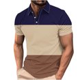 thumbnail image 1 of Camisa Casual de Impresión de Gradiente de los Hombres, Top de Solapa de Manga Corta en Tela de Malla Ligera para el Aire Libre Y el Ocio, Blusa de Suéter Elegante, 1 of 9