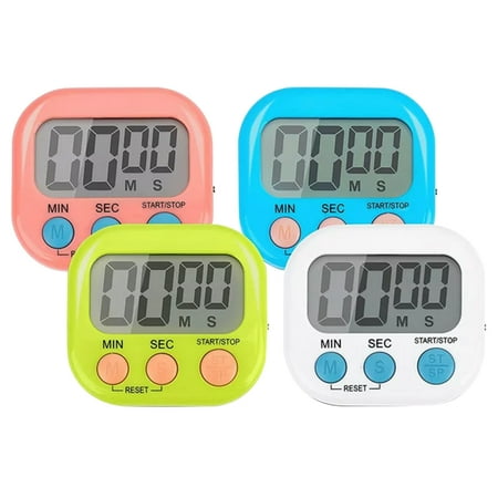 

Aixig 4 PCS Magnetic Digital Sports Alarm Clock Reminder LCD Countdown Timer Stopwatch with Stand Electronic Timer Multifunctional for Cooking Shower Baking