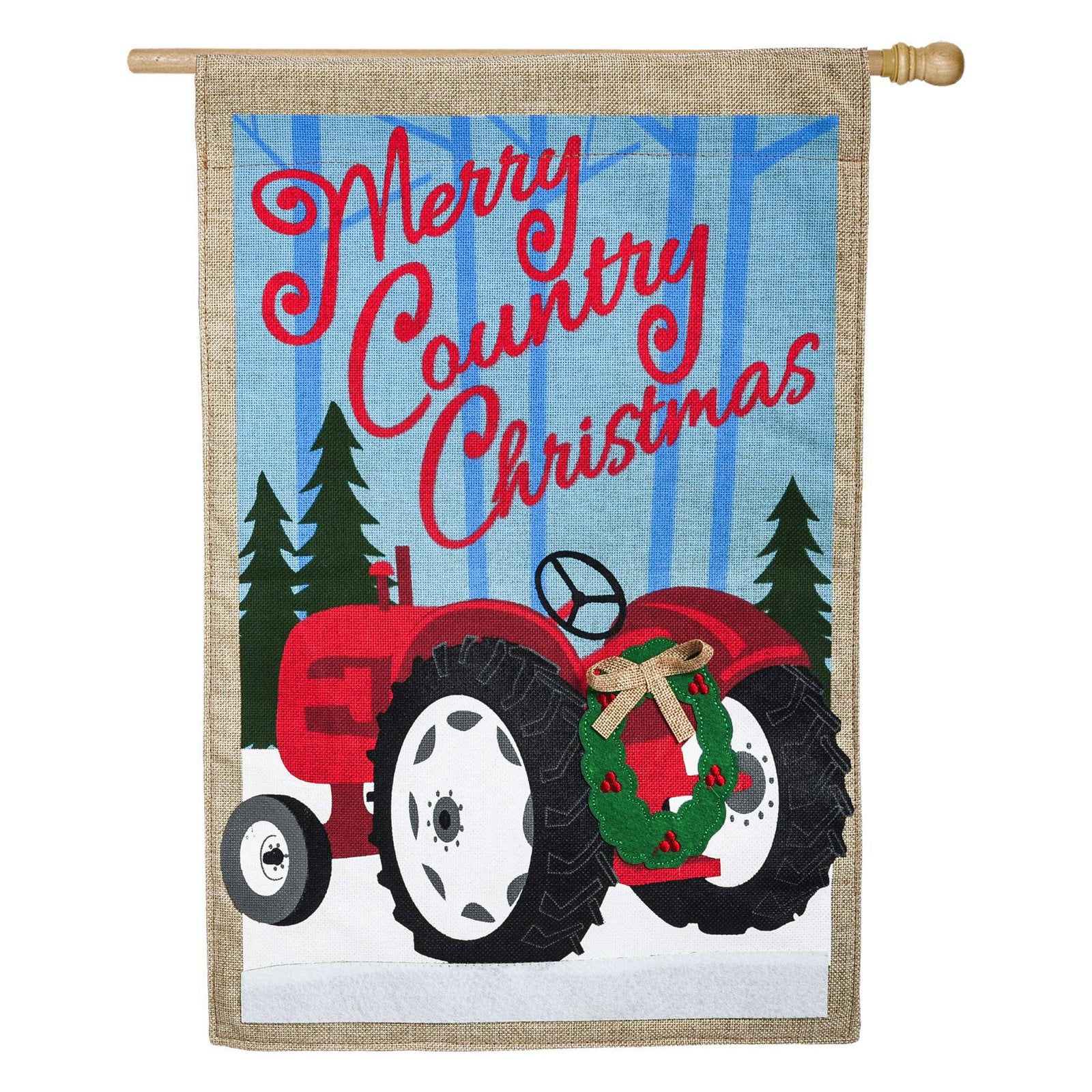 Evergreen Flag Merry Country Christmas House Flag