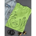 thumbnail image 3 of Girl Face With Hands T-Shirt Women -Image by Shutterstock, Female XX-Large, 3 of 4