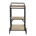 thumbnail image 3 of A&B Home 3 Shelf Stand with Wheel Detail - Natural, Black Finish, 3 of 7