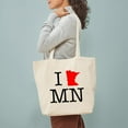 thumbnail image 3 of CafePress - I Love MN Minnesota Tote Bag - Unisex Canvas Tote Bag, Beige, 1-Piece, 3 of 7
