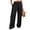 E_ Black, variant on Women's Flowy Wide Leg Pants, Elastic Drawstring Waist with Pockets for Casual Daily Wear