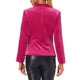 thumbnail image 3 of BLAZER DE VELVET CHIC PARA MUJER INSPIRADOR COLOR SÓLIDO CON SOLAPA Y UN BOTÓN CHAQUETA DE TRAJE PARA TRABAJAR 2XL ROSA FUERTE, 3 of 6