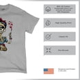 thumbnail image 4 of Tee Hunt Frida Kahlo Sugar Skull T-Shirt Calavera Day of The Dead Men's Tee, Gray, 4X-Large, 4 of 5