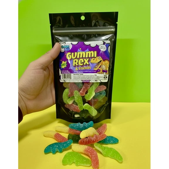 Omega Bursts Gummi Rex & Friends – Mixed Animals Gummies – 5 oz Resealable Bag