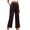 Coffee, variant on Busydd Womens Pants Summer Casual Dress Pants Elastic Wasit Lounge Trousers Trendy Baggy Solid Color Formal Business Work Pants Comfortable Flowy Yoga Wide Leg Pants with Pockets