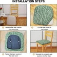 thumbnail image 3 of Seat Covers for Dining Room Chairs,Stretch Printed Chair Covers with Ties,Removable Washable Upholstered Chair Protector Seat Cushion Slipcovers for Kitchen,Office,Home Decor(Set of 4,Green), 3 of 6
