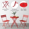 thumbnail image 4 of 3 Piece Patio Bistro Set, Folding Patio Bistro Table and Chairs Set of 2, Outdoor Patio Furniture Set, Metal Structure, No Assembly Need, for Balcony Yard Garden, 4 of 8