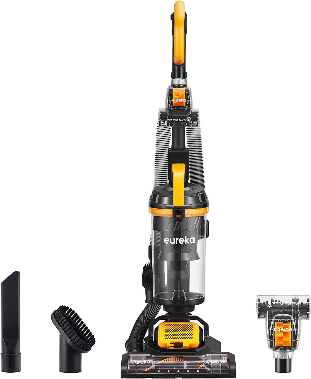 Eureka Powerful Upright Vacuum Cleaner for Home Pet Hair, Lightweight Household Upright Vacuum for Carpet and Hard Floor, MaxSwivel Pro NEU350 with Pet Tool