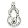 thumbnail image 4 of Sterling Silver CZ & Teardrop Pendant Charm, 4 of 4