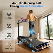 YPOO Foldable Treadmill with Incline, 2.5HP Portable Walking Pad with Handle for Home Office, LED Display, Remote Control and 300 lbs Capacity
