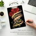thumbnail image 4 of FMSHPON Gothic Skeleton Skull Red Rose Flower Clipboard Hardboard Wood Nursing Clip Board and Pull for Standard A4 Letter 13x9 inches, 4 of 7