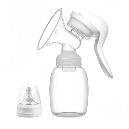 Manual Breast Pump with Bottle Nipple, Portable Hand Pump Ideal for Breastfeeding, Travel and Home Use