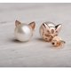 thumbnail image 4 of Pendientes S.Leaf Cat Pearl de plata de ley para mujer, 4 of 7