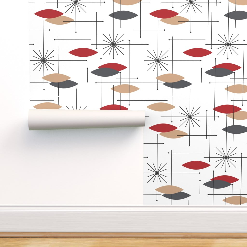 Removable Water-Activated Wallpaper Retro Circles Mid Century Modern Geometric Removable Water-Activated Wallpaper Retro Circles Mid Century Modern Geometric