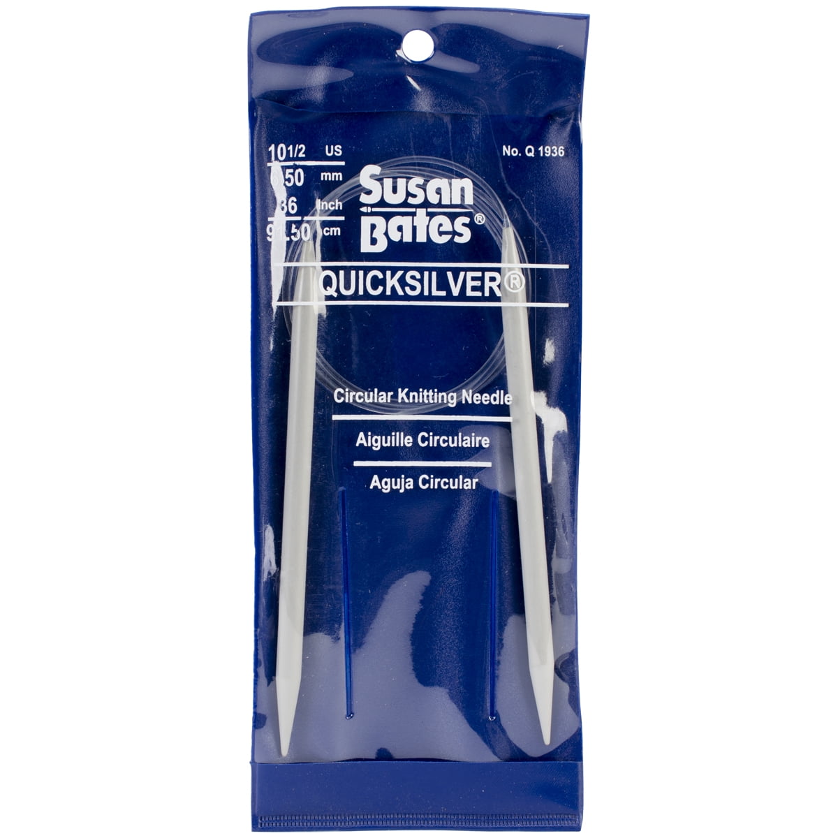 Susan Bates Quicksilver Circular Knitting Needles 36"Size 10.5/6.5mm