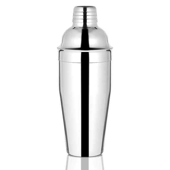 Cocktail Shaker 24 oz, Stainless Steel Bar Mixer with Built-In Strainer, Professional Bartender Tools for Margarita Liquor, Gift Box Included, silver
